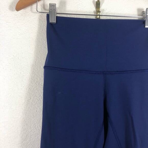 Lululemon Minimalist crop leggings in blue - mesh criss cross high rise - Picture 5 of 12